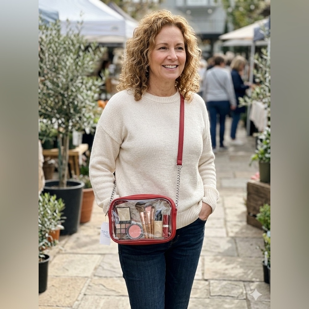 Stylish Red Transparent Crossbody Bag